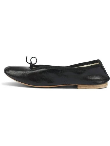 Women's Leather Flat Ballerinas Black - PORSELLI - BALAAN 1