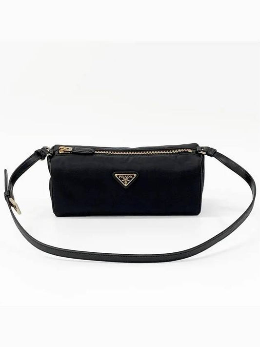 Triangle Logo Geometric Pouch Shoulder Bag Black - PRADA - BALAAN 2