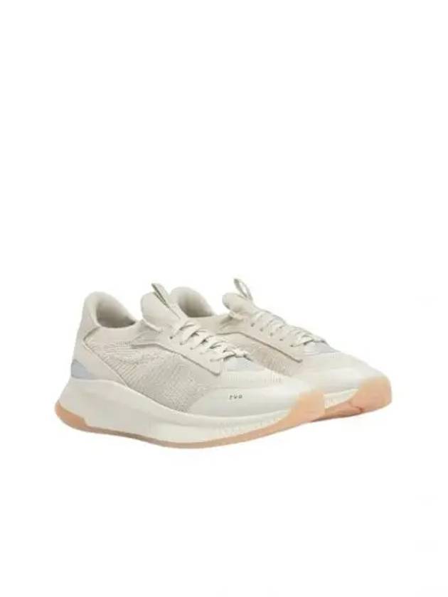 Mesh Panel Lace-Up Low Top Sneakers Beige - HUGO BOSS - BALAAN 2