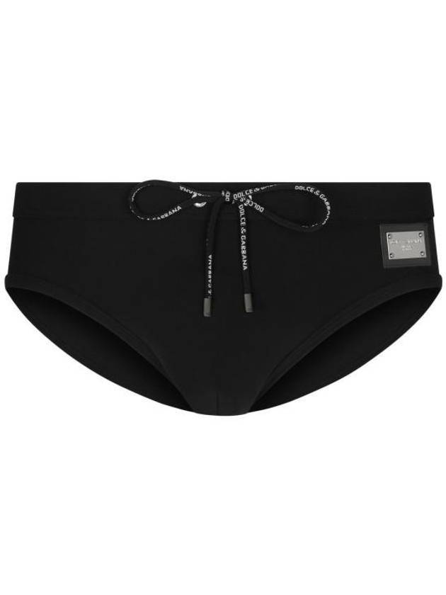 Men's Logo Swim Briefs Black - DOLCE&GABBANA - BALAAN 1