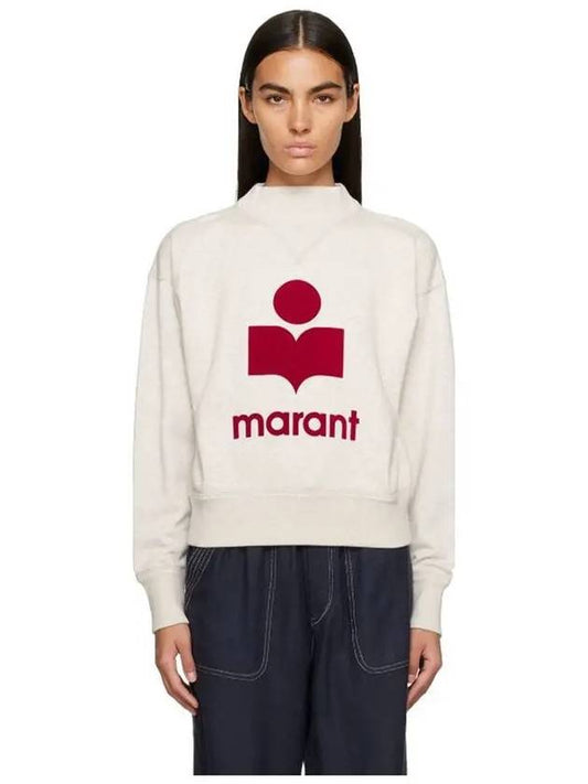 Moby Logo Sweatshirt Ecru Red SW0003FA A1M07E - ISABEL MARANT ETOILE - BALAAN 1