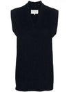 V-neck Knit Wool Vest Navy - MAISON MARGIELA - BALAAN 2