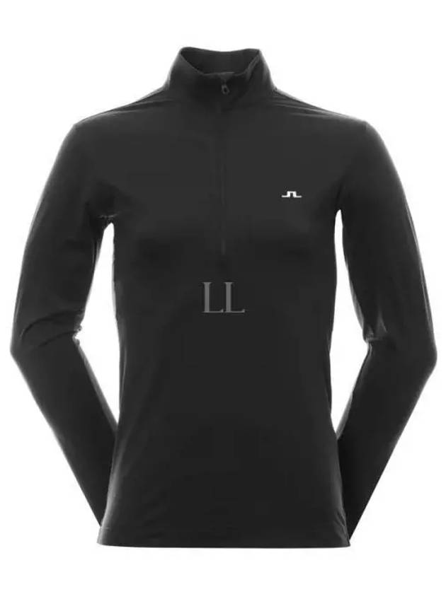 Luke Half Zip Up Mid Long Sleeve T-Shirt Black - J.LINDEBERG - BALAAN 2