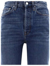 High Waist Cropped Straight Jeans Blue - TOTEME - BALAAN 4