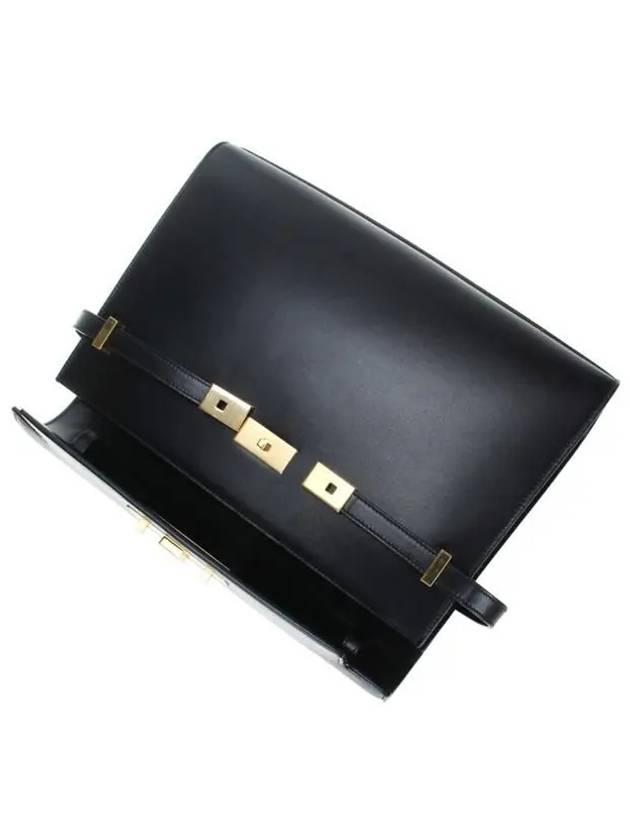 Manhattan Leather Shoulder Bag Black - SAINT LAURENT - BALAAN 7