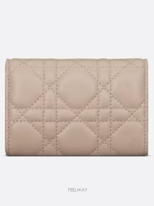 XS Lady Cannage Lambskin Flap Wallet Powder Beige - DIOR - BALAAN 5