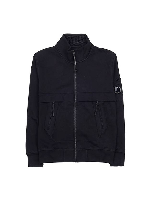 Lens Wappen Zip-Up Jacket Black - CP COMPANY - BALAAN 1