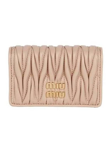 Matelasse Nappa Leather Half Wallet Powder Pink - MIU MIU - BALAAN 1