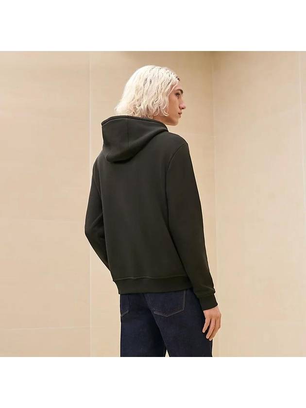 Metallerie au Carre hooded sweatshirt with leather details H467820HA11LA - HERMES - BALAAN 4