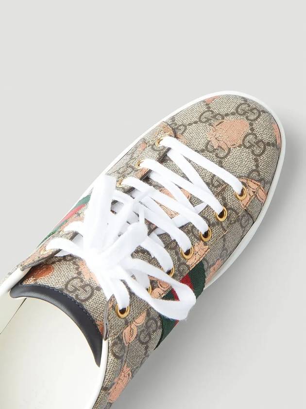 Berry Print Supreme Canvas Low Top Sneakers Beige - GUCCI - BALAAN 5