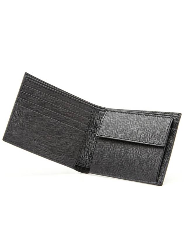 Logo East West Half Wallet Black - SAINT LAURENT - BALAAN 4