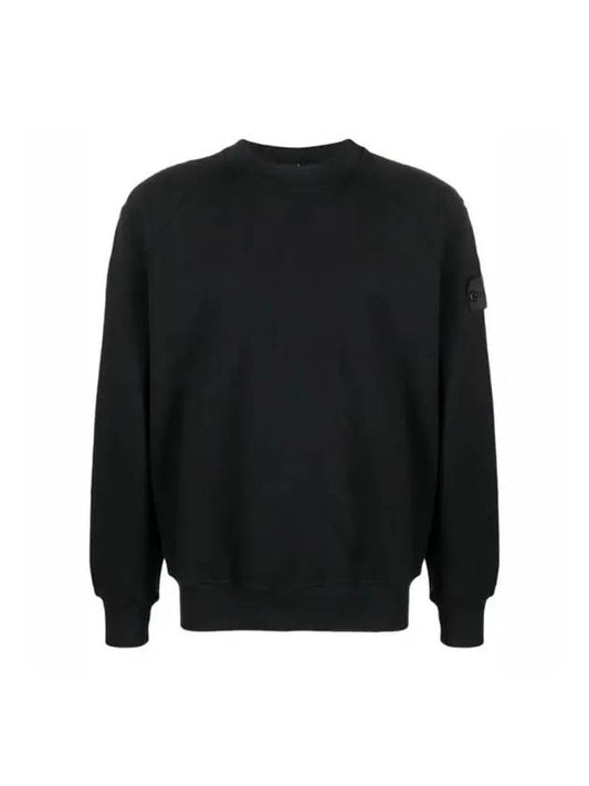 Shadow Logo Crew Neck Cotton Sweatshirt Black - STONE ISLAND - BALAAN 1