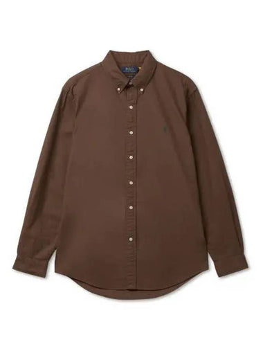 Custom fit garment dyed oxford shirt brown with 30 points - POLO RALPH LAUREN - BALAAN 1