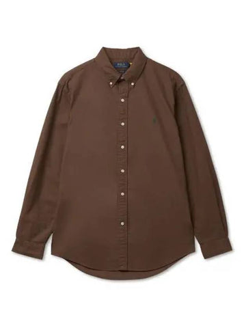 30 reward points custom fit garment dyed oxford shirt brown - POLO RALPH LAUREN - BALAAN 1