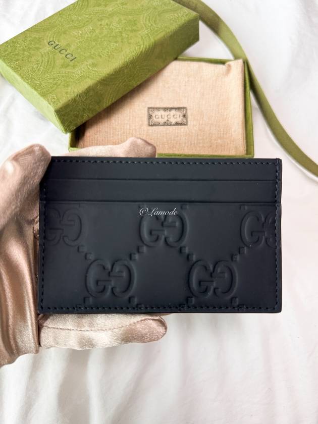 GG Supreme Rectangular Card Wallet Black - GUCCI - BALAAN 5