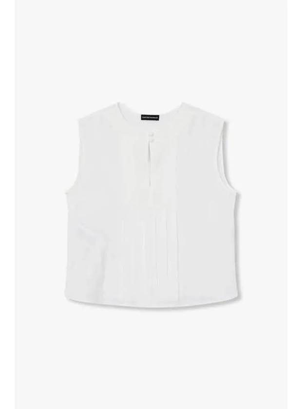 Women s Pleated Point Easy Top White - EMPORIO ARMANI - BALAAN 1