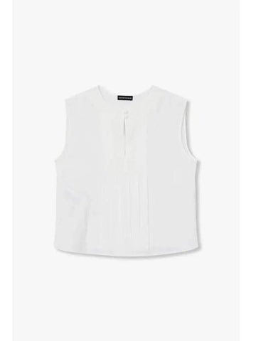 Women s Pleated Point Easy Top White - EMPORIO ARMANI - BALAAN 1