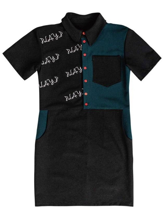 Ashura logo shirt dress OP01 BLACK - PLA.Y_P - BALAAN 1