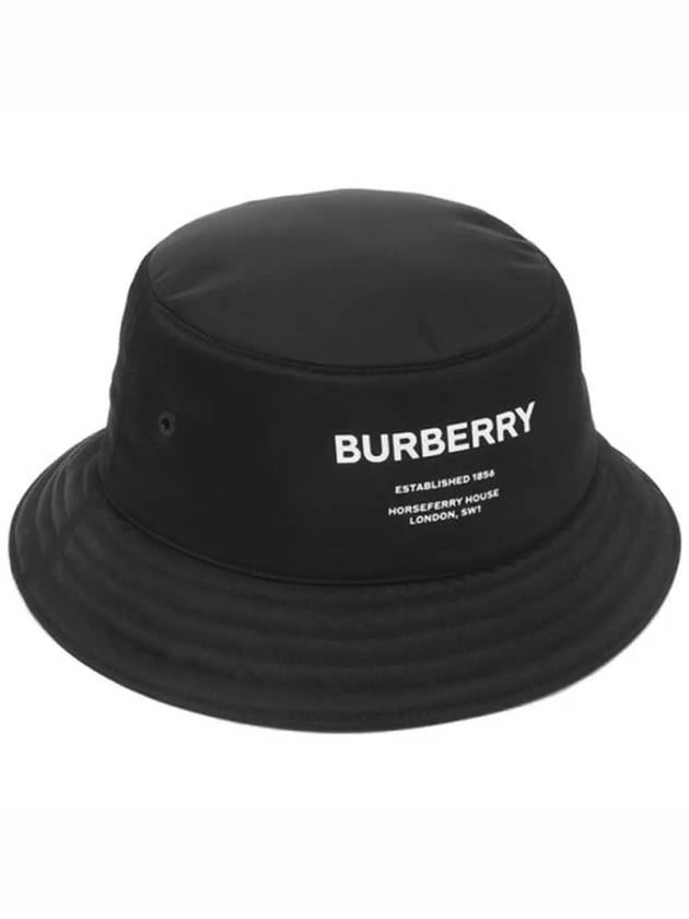 Horseferry Print Nylon Bucket Hat Black - BURBERRY - BALAAN.