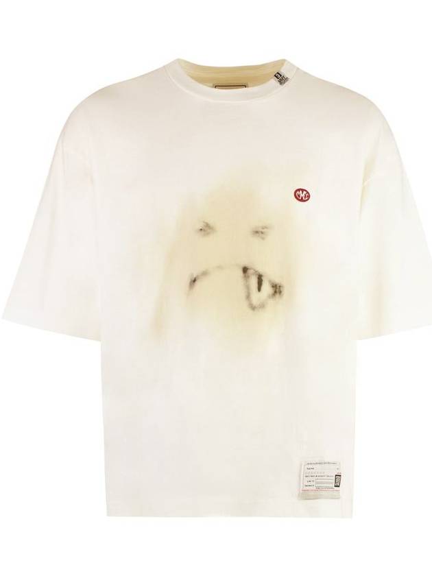 Graphic Print Crew Neck Short Sleeved T-shirt White - MAISON MIHARA YASUHIRO - BALAAN 2