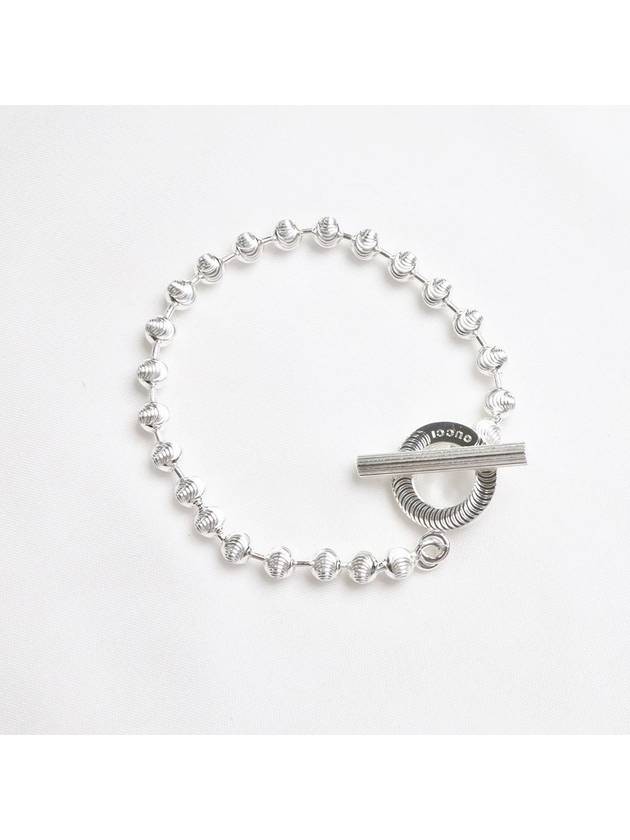 Engraved Pattern Ball Chain Bracelet Silver - GUCCI - BALAAN 3