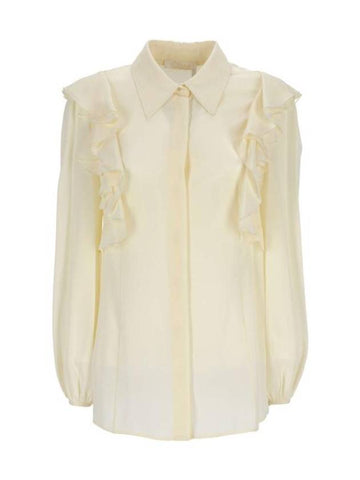 Ruffles Shirt Coconut Milk - CHLOE - BALAAN 1