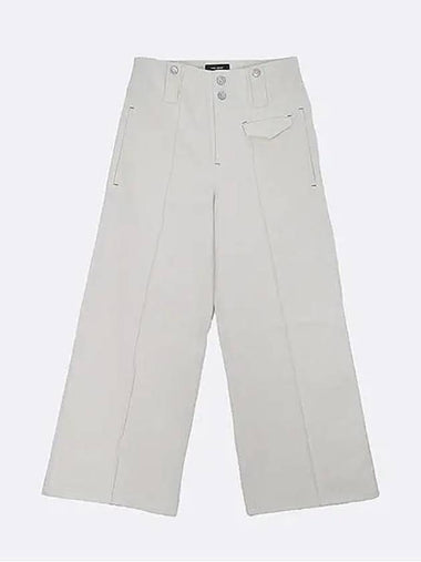 Ivory color stitch detail 100 cotton women s denim pants size 36 - ISABEL MARANT - BALAAN 1