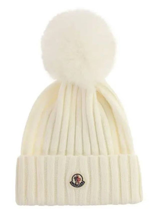 24 3B00013 A9327 034 Logo Patch Foam Beanie 1245049 - MONCLER - BALAAN 1