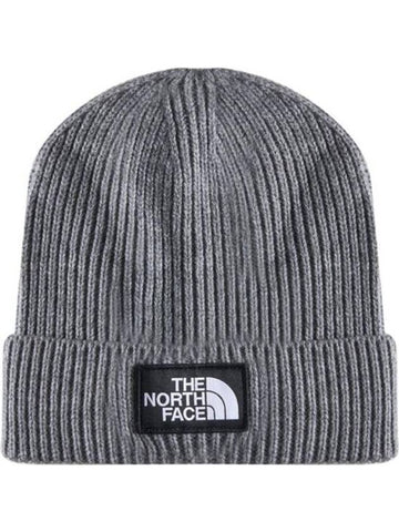 TNF Logo Box Cuffed Beanie Grey - THE NORTH FACE - BALAAN 1