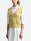 Logo Wool Mix Knit Vest Yellow - GANNI - BALAAN 4