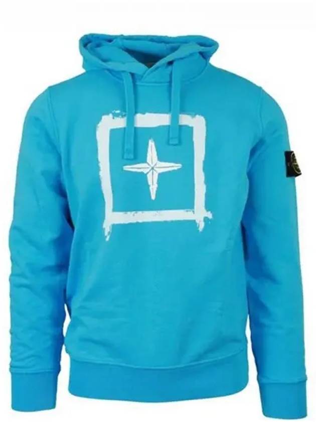 Men's Wappen Patch Box Logo Hoodie Sky Blue - STONE ISLAND - BALAAN 2