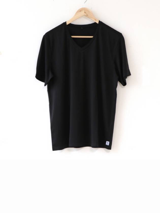 V-neck Short Sleeve T-shirt Black - SUPENER - BALAAN 4