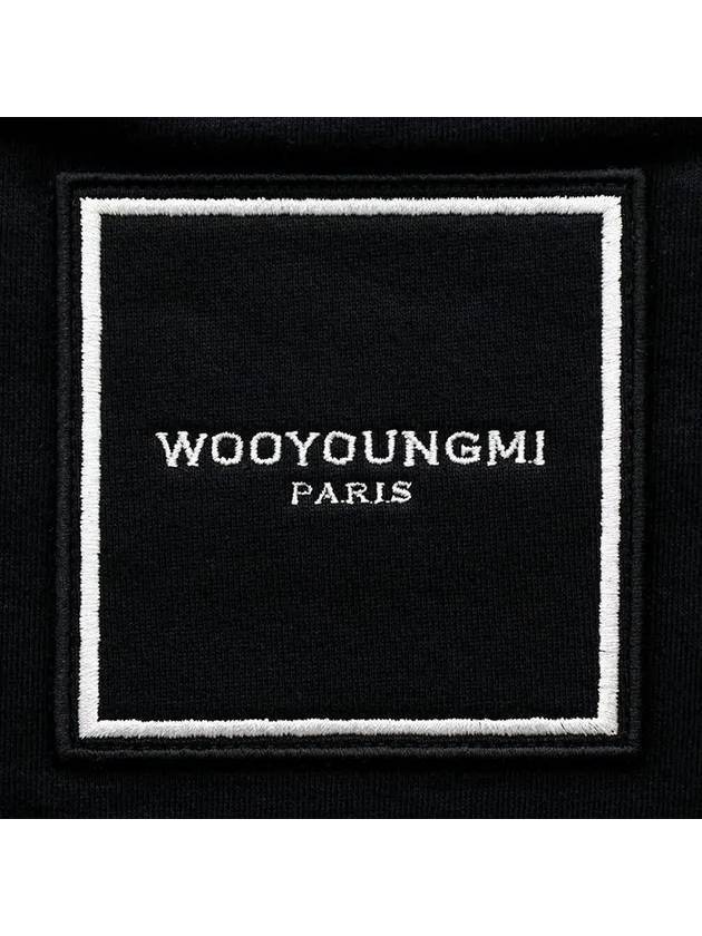 Cotton Square Label Sweatshirt Black - WOOYOUNGMI - BALAAN 4