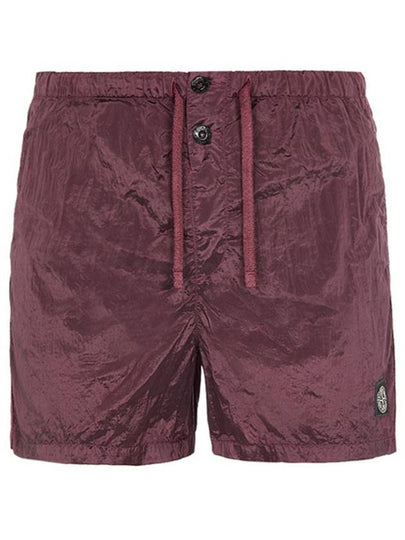 Men's Nylon Metal Swim Shorts Burgundy - STONE ISLAND - BALAAN 2