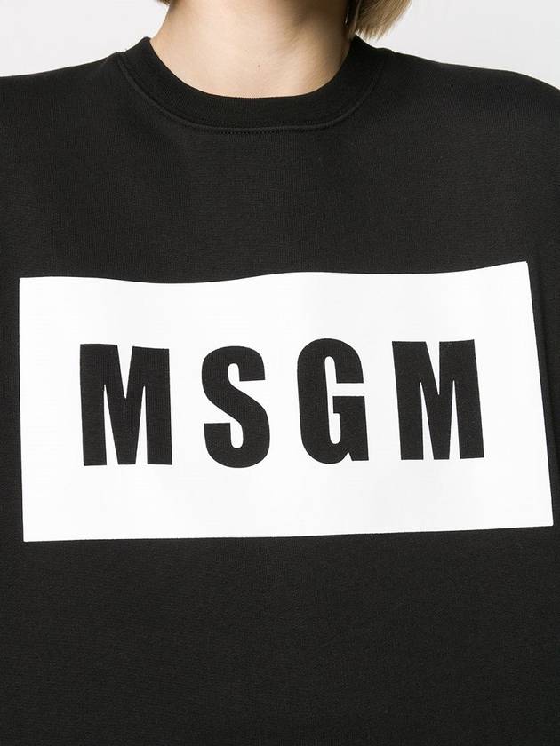 Box Logo Cotton Sweatshirt Black - MSGM - BALAAN 6