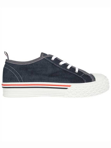 Men's RWB Sole Cotton Low Top Sneakers Navy - THOM BROWNE - BALAAN 1