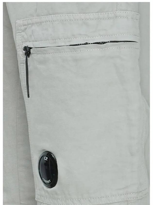 Linen Blend Cargo Straight Pants Grey - CP COMPANY - BALAAN 5