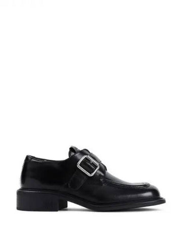 Logo buckle strap leather loafers - MIU MIU - BALAAN 1