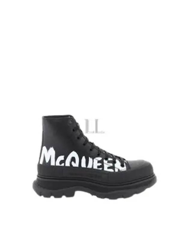 Tread Slick Graffiti Logo Worker Boots Black - ALEXANDER MCQUEEN - BALAAN 2