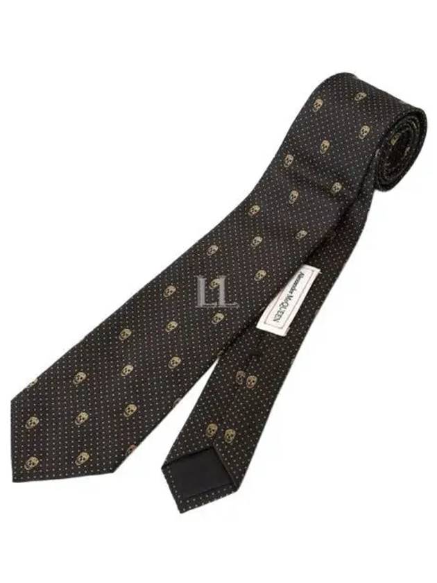 Skull Polka Dot Silk Tie Brown - ALEXANDER MCQUEEN - BALAAN 2