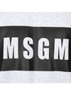 Box Logo Print Short Sleeve T-Shirt Grey - MSGM - BALAAN 7