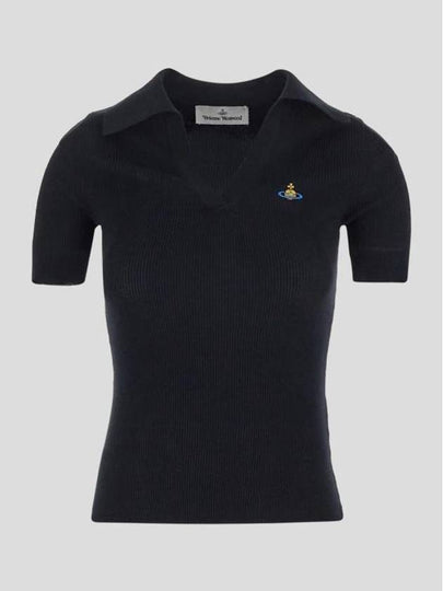 Marina Polo Knit Top Black - VIVIENNE WESTWOOD - BALAAN 2