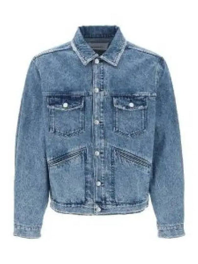 Jango Embroidered Logo Denim Jacket Blue - ISABEL MARANT - BALAAN 2