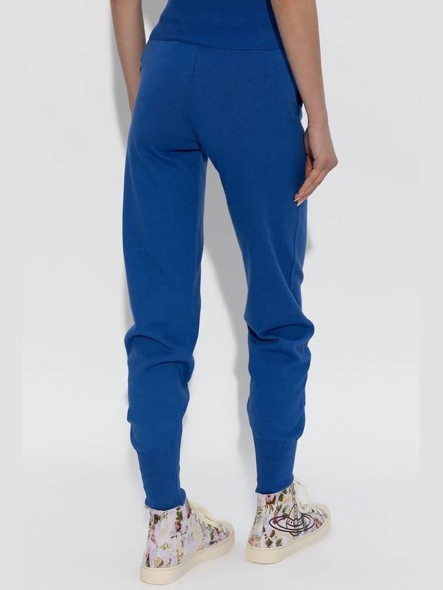 Embroidered Logo Knit Track Pants Blue - VIVIENNE WESTWOOD - BALAAN 5