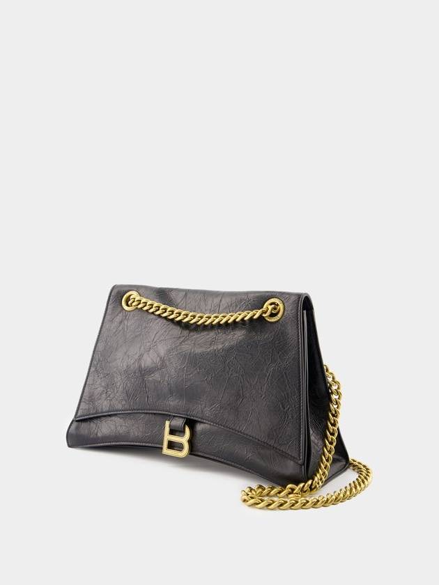 Crush Chain M Shoulder Bag - Balenciaga - Leather - Black - BALENCIAGA - BALAAN 2