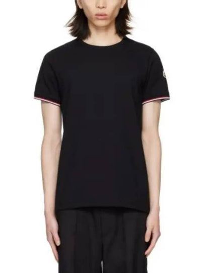 Arm Logo Crew Neck Cotton Short Sleeve T-Shirt Black - MONCLER - BALAAN 2