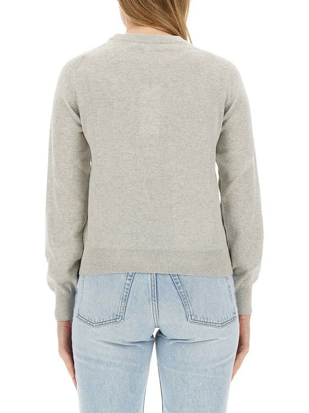 Bold Fox Head Wool Knit Top Grey - MAISON KITSUNE - BALAAN 11