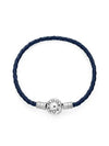 Moments Round Clap Leather Bracelet Blue - PANDORA - BALAAN 5