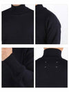 Signature Stitch Elbow Patch Wool Turtleneck Navy - MAISON MARGIELA - BALAAN 4