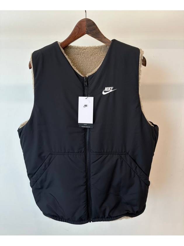 Reversible Sherpa Vest Khaki Black - NIKE - BALAAN 9